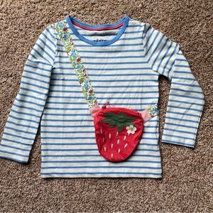 New. Mini Boden long sleeve Appliqué Pocket T-Shirt.5-6Y